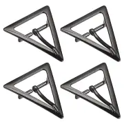 4Pcs 1.3" Single Prong Belt Buckle Triangle Center Bar Buckles for Belt, Black