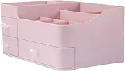 Large Make Up Organizer with Drawers, Cosmetic Storage Box with 3 Drawers & 8 Compartments, Desk Organiser Display Box for Makeup Skincare Jewellery Stationery Desk Dressing Table Home Office (PK)