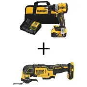 DEWALT Drill/Driver 5Ah Kit 1/2" + Oscillating Tool 20V MAX XR Li-Ion Cordless