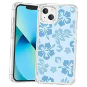 Blue Hibiscus Phone Case Compatible with 6.1 Inch iPhone 13 Clear blue hibiscus