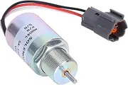 Fuel Shutoff Control Solenoid Valve Engine Shut Off Stop Solenoid Valve Replacement for Volvo EC15B EC25B EC13B EC35 EC30 Replaces SA-3725-12 SA3715-12