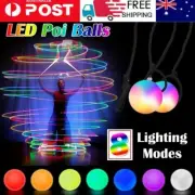 Upto 10Pcs LED Poi Balls Multi Coloured Light Up Glow Belly Dance Party Festival