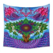 Tapestry “Trippy Tree Pattern” Wall Hanging 60” x 51” Psychedelic - Art Depot