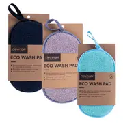 3x Clevinger Eco Wash Double Sided Non-Scratch Cleaning Pad 18x10cm Assorted
