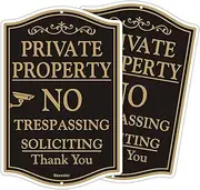 2 Pack Private Property Signs No Trespassing, 12" X 18 Be Suitable for Yard/Gate/Fence Signs No Parking, Reflective Rust Free Aluminum, Fade Resisant, UV Protected & Waterproo