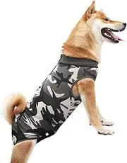 Dog Recovery Suit, Bandages Cone E-Collar Alternative Professional Protective Shirt for Male Female Dogs & Cats After Surgery, Pet Post Operative Jumpsuit for Abdominal Wounds (Camo, XXXL)
