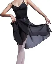 [HOEREV] Adult Sheer Wrap Skirt Ballet Skirt Ballet Dance Dancewear