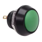 Green Button Black Momentary Vandal Resistant Push Button Switch 2A SPST