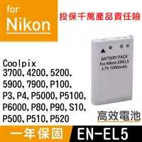 在飛比找Yahoo!奇摩拍賣優惠-特價款@團購網@Nikon EN-EL5 副廠鋰電池 ENE