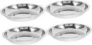 JOINPAYA 4pcs Stainless Steel Pet Bowl Whisker Friendly Cat Plates for Easy Feeding Durable Hygienic Design for Cats and Small Dogs Stylish Flat Bowls for Kittens