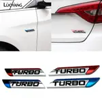 洛陽牡丹 汽車個性改裝車貼 3D立體金屬車身貼渦輪增壓車尾標字標TURBO車標