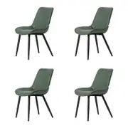 Familand Dinging Chairs Set of 4 Padded Seat Kitchen Living Room Chair Leather in Green