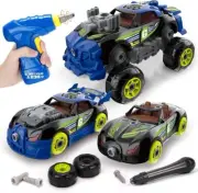 3 in 1 Car Toys for Kids Take Apart Racing Car with Electric Screwdriver ToolL