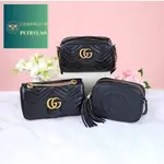 二手精品 古馳 GUCCI GG SOHO DISCO 黑色 相機包 單肩 斜挎包 308364