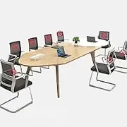 YQMHEZ Conference Table, Large Meeting Desk, Workstation Desk for 6 People, Rectangular Compute Desk, Boardroom Office Computer for Office Conference
