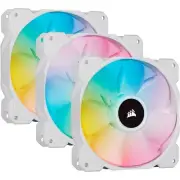 Corsair White SP120 RGB ELITE, 120mm RGB LED PWM Fan with AirGuide, Triple Pack
