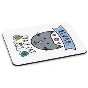 Beware Crazy Cat Boy PC Computer Mouse Mat Pad - Funny Kitten Animal Pet