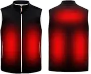 [KELUNIS] Outdoor Men Electric Heated Vest, Lightweight USB Charging Heating Jacket Winter Polar Fleece Thermal Clothing for Camping Hiking Warm Hunting,XXXL