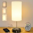 Bedside Table Lamp with USB Port - Touch Desk Lamp for Bedroom, 3 Way Dimmabl...