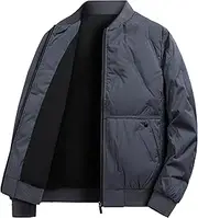 [Gsywaipei] Men's Warm Bomber Puffer Jacket Winter Windproof Male Down Jackets Thick Full Zipper Puffy Outwear