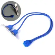 20 Pin to Dual USB3.0 Baffle Extension Cable High Speed Back Panel Brac'S*