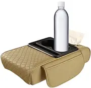 Yabauuop Center Console Cover With Cup Holder | Car Armrest Cushion With Cup Holder | Soft Auto Center Console Armrest Pillow for Car Trucks