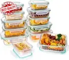 12-Pack Airtight Glass Food Storage Containers with Lids Meal Prep Lunch Box