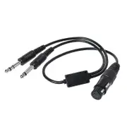 Black Durable Aviation Headset For Bus Xlr To Ga (dual Plug) Pilot Headset Adapter Converter