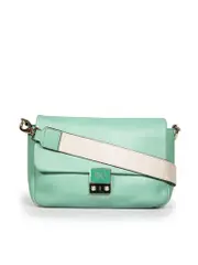 Blue Logo Clasp Crossbody Bag