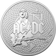 NEW - 2023 AC/DC $1 ONE DOLLAR SILVER FROSTED UNCIRCULATED COIN