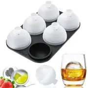 Whiskey Ice Ball Mold - 2 Inch Silicone Maker With Individual Lid for Easy Fi...