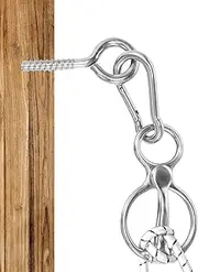 CZZONG Horse Tie Ring Set Stainless Steel Horse Tie Blocker Ring Heavy-Duty Tie Ring Horse Training Equipment with Eye Bolt Binding Ring for Preventing Horses from Pulling SC