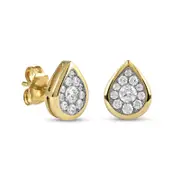 0.5 CT. T.W. Diamond Teardrop Frame Stud Earrings in 10K Gold