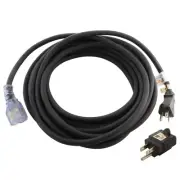 50ft Extension Cord with T-Blade Adapter | NEMA 5-15/20P to NEMA 5-15/20R