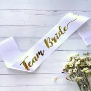 White Team Bride with Diamond Sash - Gold Foil Print