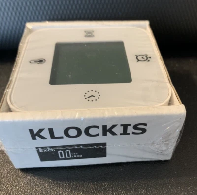 IKEA KLOCKIS Multi-Functional Clock - Thermometer Alarm Timer White NEW