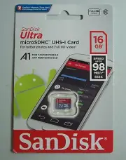 SanDisk 16GB Ultra Plus Micro SDHC UHS-1 Card speed 98 MB/s-653X ALSO ADAPTER