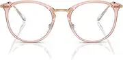 [Ray-Ban] RX7140 Round Prescription Eyewear Frames, Transparent