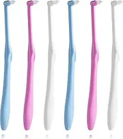 6 Pcs Tufted Toothbrush Interspace Brush End-tuft Tapered Toothbrush Soft Trim Toothbrush Wisdom Gap Toothbrush for Orthodontic Braces Bridges Line and Detail Cleaning