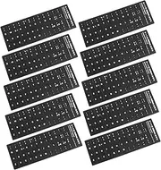 LALAFINA 10pcs Multi Language Keyboard Stickers Italian Language Layout Durable Notebook Cover for Home Office School Use Easy to Apply Smooth Black Background with Lettering