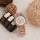 Michael Kors 美式奢華晶鑽三眼計時腕錶 母親節送禮-玫瑰金x珍珠貝 MK5491