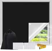 LxcshLjx Blackout Blinds, 100 * 145 cm Portable Blackout Curtains for Bedroom, No Drill Window Shades Cover, Temporary Blind Stick, Window Privacy Film for Travel, Dorm Room, Bedroom
