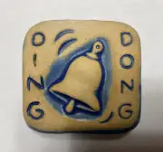 Ding Dong 2x2" Stoneware Art Tile By Gretchen Kramp
