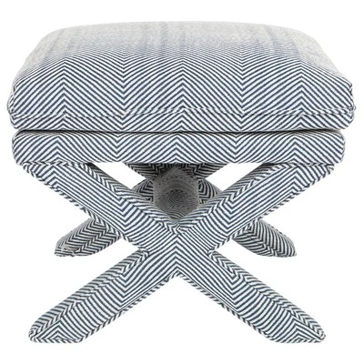 NEW Cafe Lighting Candace Stool Chevron Blue Linen