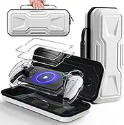 FYOUNG Accessories Bundle for Playstation Portal, Carrying Case and Hard PC Clear Cover Case with Tempered Glass Screen Protector, Protective Case and Hard Shell Portable Travel Handbag for Ps Portal