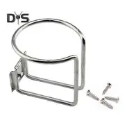 Metal Boat Cup Holder L-shaped Outlet Universal Drink Stand Iron Fixed Teacup Rack Multi-Purpose Seat Drink Holder with 4 Installation Screws silver