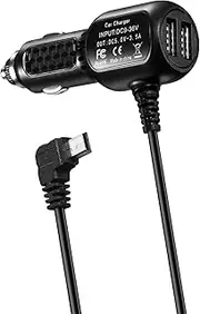 Dash Cam Power Cord Adapter Mini USB Car Charger Cable Compatible for Rexing V1V1P ProV5V3,Byakov S6,CHORTAU B-T13 B-T20 B-T25,Pruveeo D30 D40,Rove R2-4K Dash Cam Power Supply (USB Mini Port)