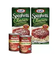 2-8 oz Kraft Spaghetti Classics 2-6 oz Hunts Tomato Paste Tangy Italian Bundle