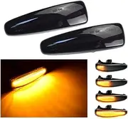 2 Pieces Amber Dynamic LED Fender Side Marker Turn Signal Lights For Mistubish Lancer EVO X Smoke LED Light(Dynamic Smoked Type)