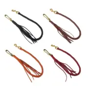Retro Inspired Black Leather Pants Chain with Flowing Tassels for Women and Man